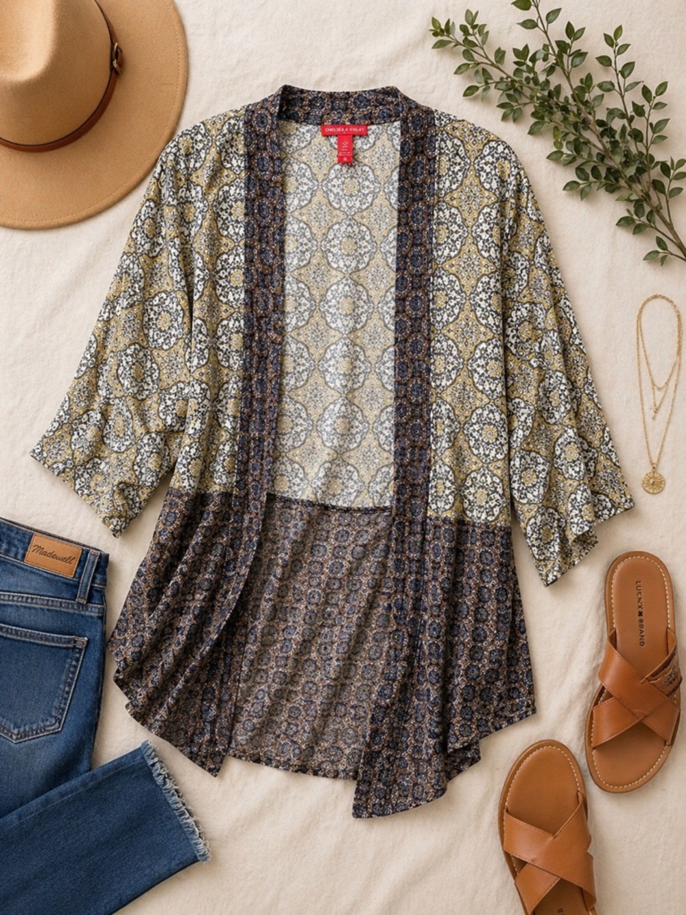 Chelsea & Violet Boho Open Front Kimono |XS|
